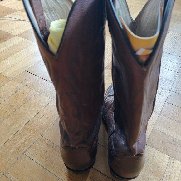 Vintage Brown Dan Post Leather Cowboy Boots size 10D - Picture 3 of 8